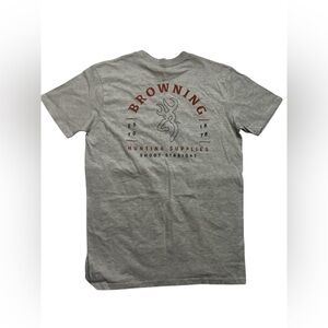 Brand new browning rifle hunting t shirt grey large